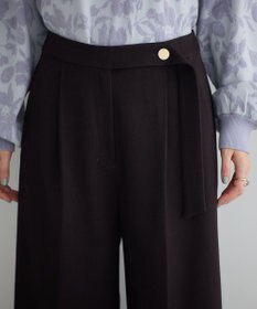 YECCA VECCA 金釦アクセントベルトワイドパンツ