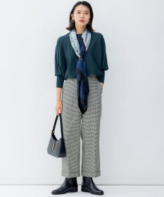 23区 L 【洗える】ガンクラブチェックストレッチ アンクル パンツ