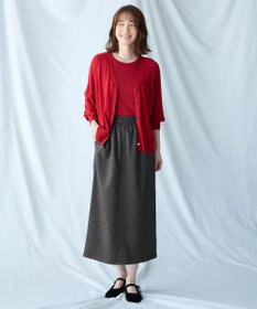 ANY 【2SET】ニットツインセット（半袖ニット＋Vネックカーデ）