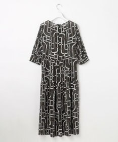 自由区 S ジオメトリックレトロプリント ワンピース