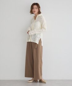 YECCA VECCA 金釦アクセントベルトワイドパンツ