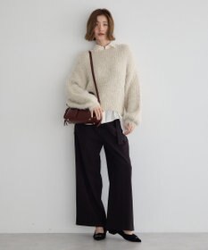 YECCA VECCA 金釦アクセントベルトワイドパンツ