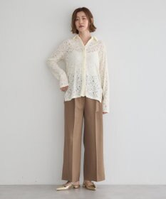 YECCA VECCA 金釦アクセントベルトワイドパンツ