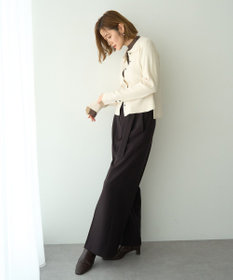 YECCA VECCA 金釦アクセントベルトワイドパンツ