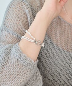 Phoebe レイヤードバロックパールマンテルブレスレット　シルバー
