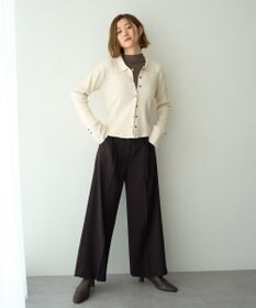 YECCA VECCA 金釦アクセントベルトワイドパンツ