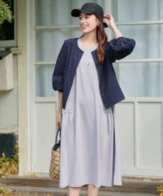 Tiaclasse L 【洗える】パンチングレースブルゾン