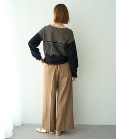 YECCA VECCA 金釦アクセントベルトワイドパンツ