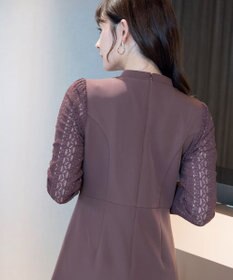 Tiaclasse L 【洗える】レーススリーブワンピース