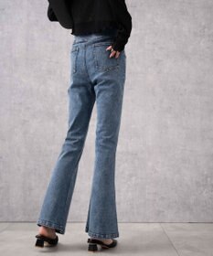 WEGO ハイウエストストレッチフレアデニムパンツ