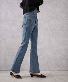 WEGO ハイウエストストレッチフレアデニムパンツ