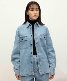 NAVE 【ReNAVE　洗える】ストレッチデニム シャツ