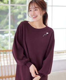 Tiaclasse L 【安田美沙子さん着用・洗える】ボリュームパフスリーブニットチュニック