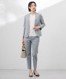 J.PRESS LADIES 【WEB限定・洗える】ストライプ キーネック ブラウス