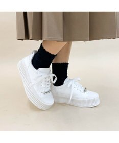 MODE ET JACOMO <noyau>ビジュー付き厚底レースアップスニーカー