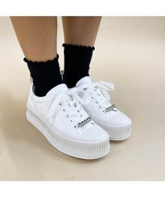 MODE ET JACOMO <noyau>ビジュー付き厚底レースアップスニーカー