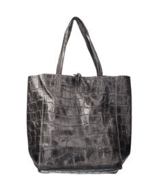 INTER-CHAUSSURES 【ANDREA CARDONE ITALI】ファスナー付き型押しレザートートバッグ