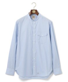 J.PRESS MEN ポプリンマルチストライプ バンドカラーシャツ