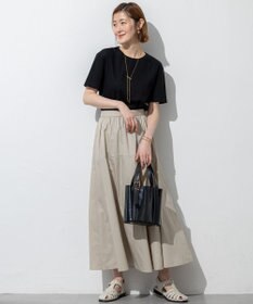 23区 【接触冷感/撥水加工】ストレッチブロード ギャザースカート