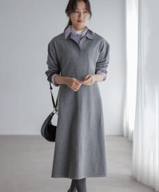 組曲 【加藤ローサさん着用】スキッパーニット ワンピース