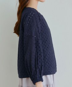 Tiaclasse L 【洗える】パンチングレースブルゾン