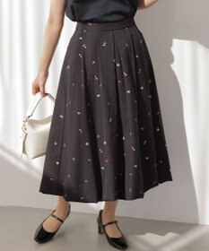 組曲 【WEB限定】ミニフラワーエンブロイダリー スカート ブラック系7