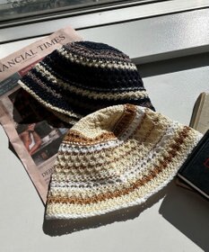 WEGO クロシェ編みボーダーハット