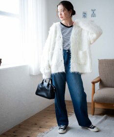 WEGO 【軽量】ブラッシュニットBIGカーディガン