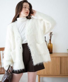 WEGO 【軽量】ブラッシュニットBIGカーディガン