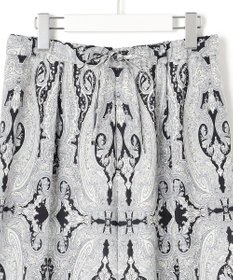 23区 【洗える】Rattiドローイングペイズリープリント ワイド パンツ