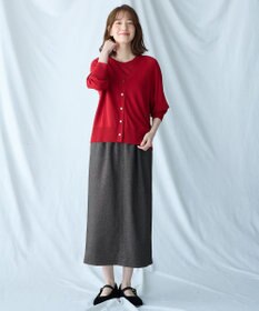 ANY 【2SET】ニットツインセット（半袖ニット＋Vネックカーデ）