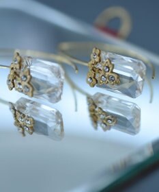 monshiro スイートピーグラスフックピアス