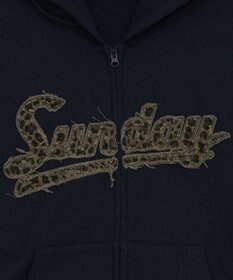 WEGO 【ユニセックス着用ITEM/SMLサイズ展開】レオパードワッペンダブルZIPパーカー