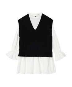 earth music&ecology ＳＥＴ２点Ｖネックベスト＋スタンドカラーチュニック