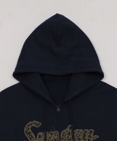 WEGO 【ユニセックス着用ITEM/SMLサイズ展開】レオパードワッペンダブルZIPパーカー