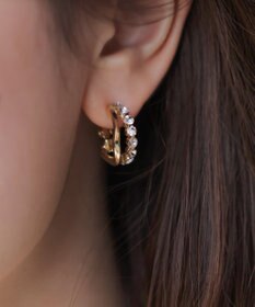 ANY SIS 2連フープ イヤリング