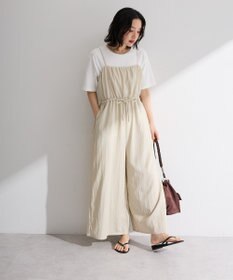 Green Parks 胸元バルーンワイドシルエットサロペット