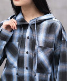 WEGO フードチェックシャツ