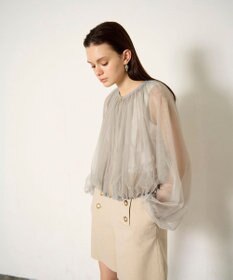 GRACE CONTINENTAL ギャザーチュールブルゾン