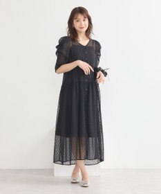 earth music&ecology ドットドビーシアー羽織ワンピース