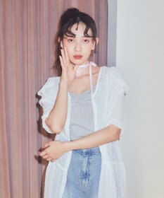 earth music&ecology ドットドビーシアー羽織ワンピース