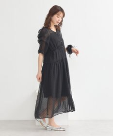 earth music&ecology ドットドビーシアー羽織ワンピース