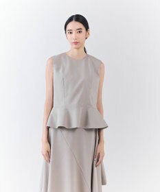 23区 S 【エステータ】ライトダブルクロス バックリボン ペプラムトップス