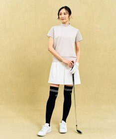 23区GOLF 【WOMEN】シアーラメ袖デザイン ライトダンボールモックネック