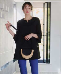 Tiaclasse L 【洗える】はしごレースフレアスリーブチュニックブラウス