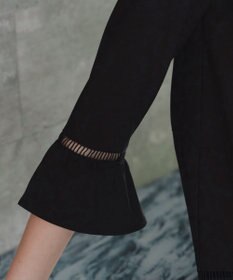 Tiaclasse L 【洗える】はしごレースフレアスリーブチュニックブラウス