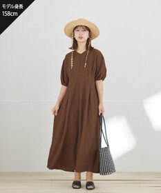 Tiaclasse 【新色追加】ワッフルVネックワンピース