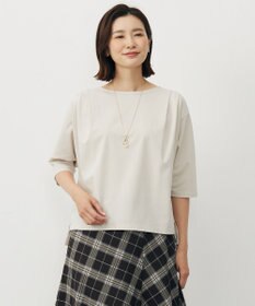 J.PRESS LADIES 【洗える・抗菌防臭・接触冷感・吸水速乾】ドライポンチ ボートネック カットソー
