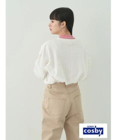 earth music&ecology Ｃｏｓｂｙ×ｅａｒｔｈ　配色ステッチロングＴシャツ