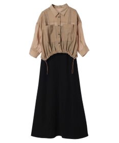 YECCA VECCA 【2点SET】シアーシャツ×Aラインキャミワンピース